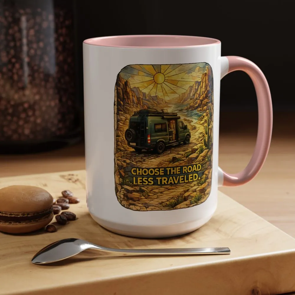 6474778422660422969_2048.jpeg Accent Coffee Mug (11, 15oz) — "Choose The Road Less Traveled" Design Cubic-Line