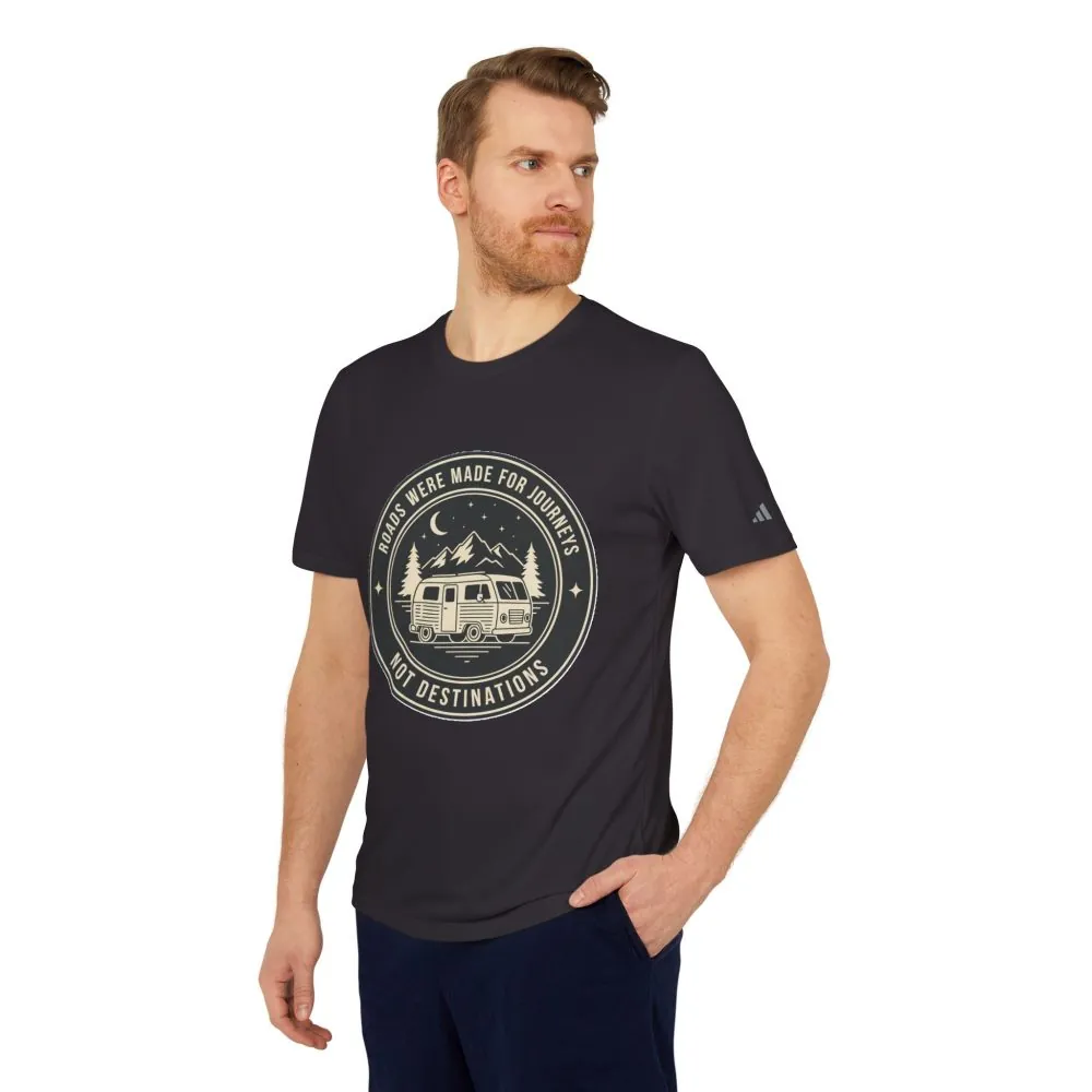 6476240716695385510_2048.jpeg T-Shirt(Adidas) — 'ROAD WHERE MADE FOR JOURNEYS-NOT DESTINATIONS' (Only Font printed) Brand Adidas