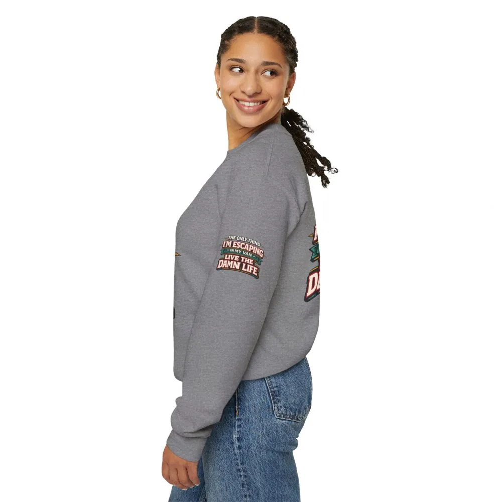 Unisex Heavy Blend™ Crewneck Sweatshirt — "The Only Thing I´m Escaping" Design F**K-Line