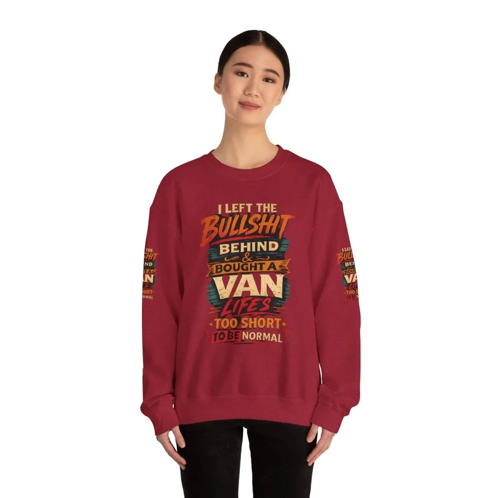 Unisex Heavy Blend™ Crewneck Sweatshirt — "I Left The Bullshit" Design F**K-Line