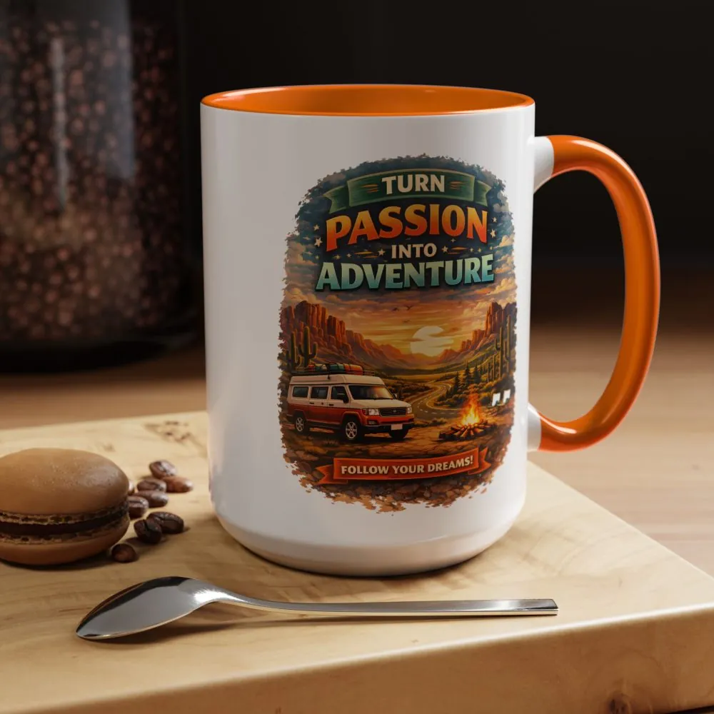 6501175527197744860_2048.jpeg Accent Coffee Mug (11, 15oz) — "Turn Passion Into Adventure" Design Scenic-Line