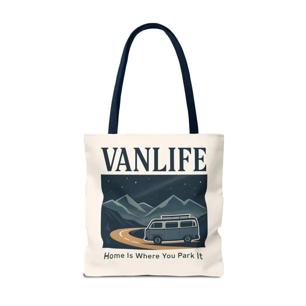 6507890012429352067_2048.jpeg Vanlife Tote Bag — "Vanlife - Home Is Where You Park It" Campervan Beach/Adventure Tote