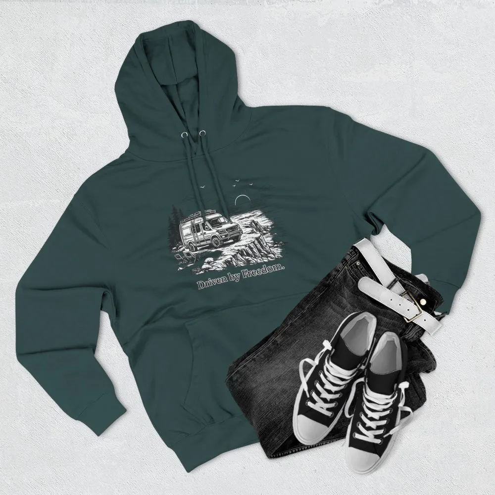 6529439742487446702_2048.jpeg Three-Panel Fleece Hoodie - "Driven By Freedom" Design Minimal-Line