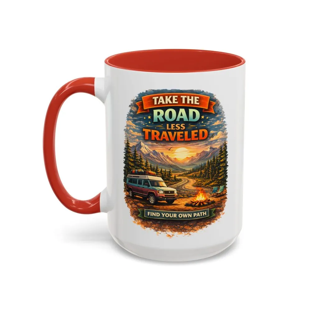 6540595909320939168_2048.jpeg Accent Coffee Mug (11, 15oz) — "Take The Road Less Traveled" Design Scenic-Line