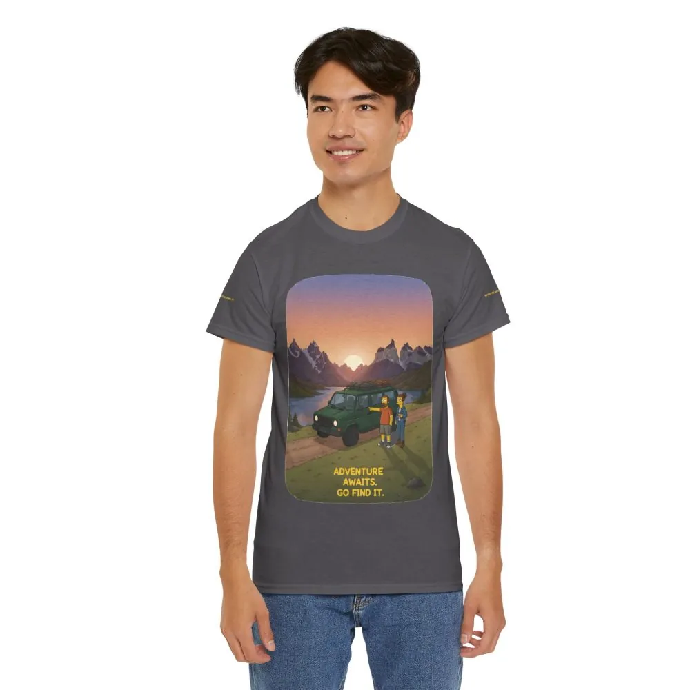 654482583276652028_2048.jpeg Unisex Heavy Cotton Tee — "Adventure Awaits-Go Find It" Design Sitcom-Line