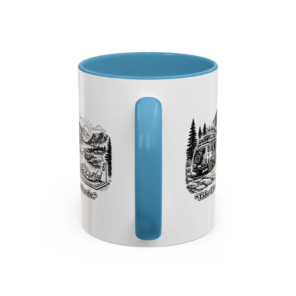 6554924423963483922_2048.jpeg Accent Coffee Mug (11, 15oz) — "Take The Scenic Route" Design Minimal-Line