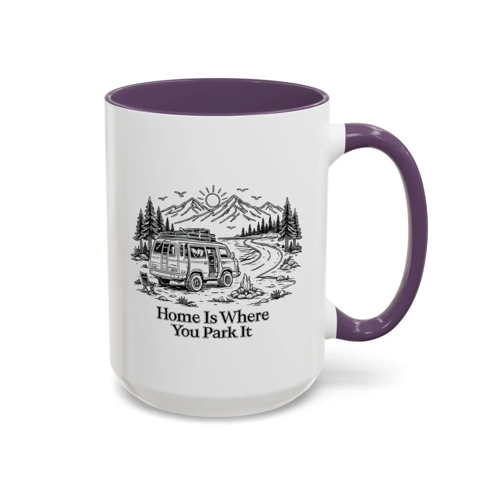 6568169231510965801_2048.jpeg Accent Coffee Mug (11, 15oz) — "Home Is Where You Park It" Design Minimal-Line