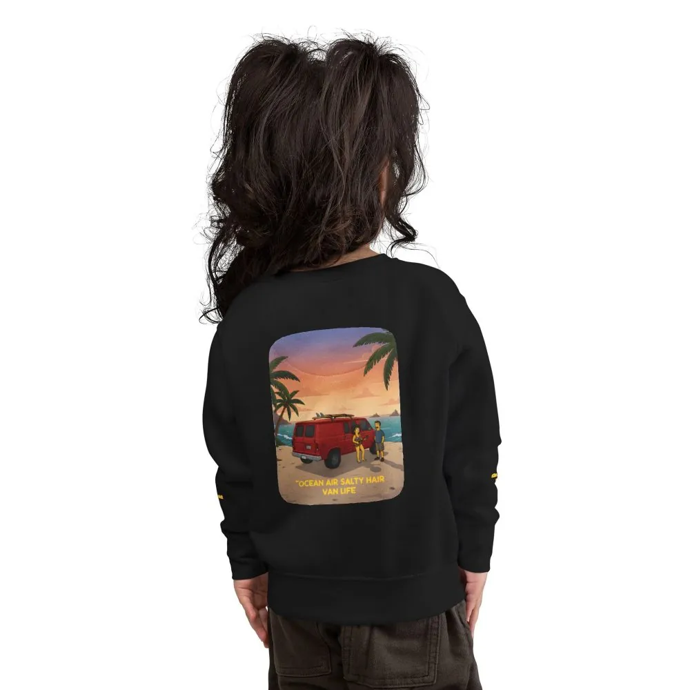 Toddler Sweatshirt - "Ocean Air Salty Hair Van Life" (Design Sitcom-Line)