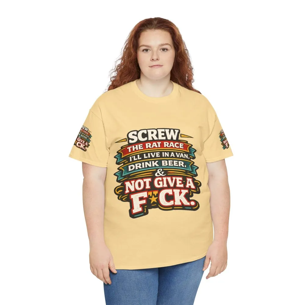 6586601878499079458_2048.jpeg Unisex Heavy Cotton Tee — "Screw The Rat Race" Design F**K-Line