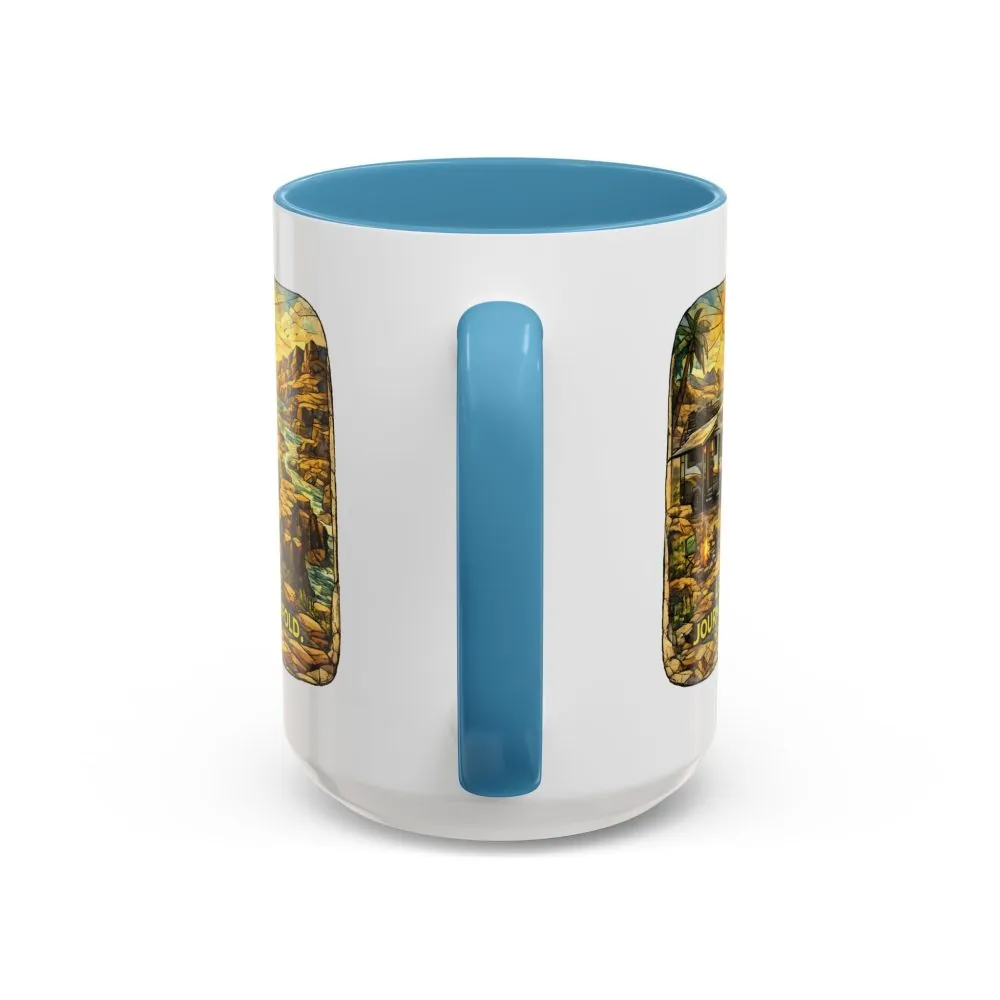 Accent Coffee Mug (11, 15oz) — "Let The Journey Unfold" Design Cubic-Line