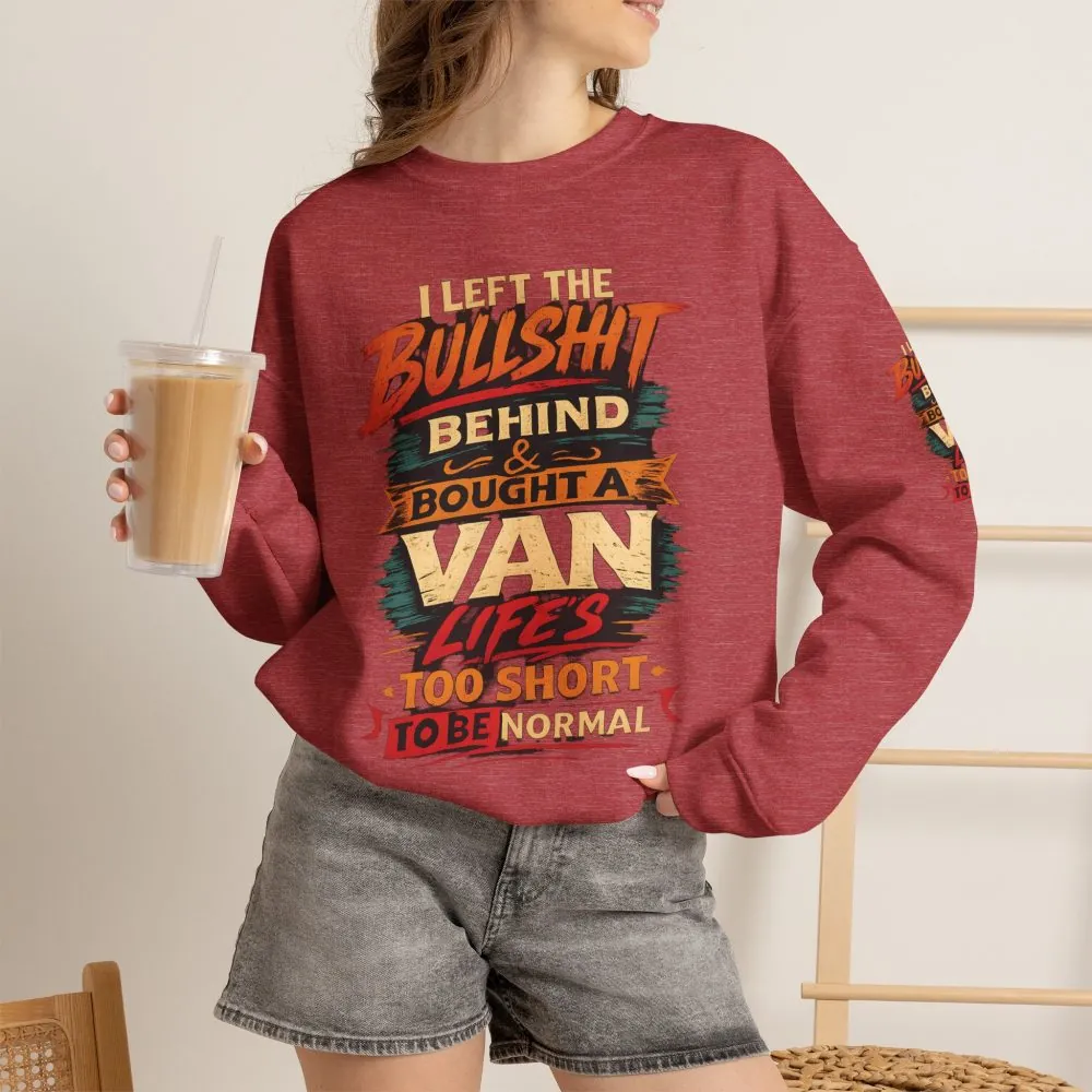 Unisex Heavy Blend™ Crewneck Sweatshirt — "I Left The Bullshit" Design F**K-Line