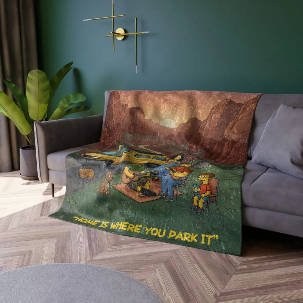 6596659260426365_2048.jpeg Crushed Velvet Blanket —"Home Is Where You Park It" Design Sitcom-Line (Campervan)