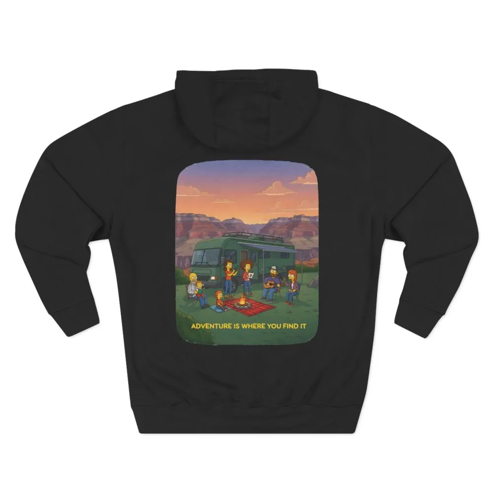 6600905269833909324_2048.jpeg Three-Panel Fleece Hoodie - "Adventure Is Where You Find It" Design Sitcom-Line