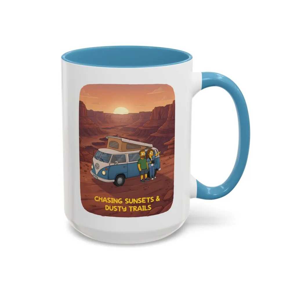6606688038832453967_2048.jpeg Accent Coffee Mug (11, 15oz) — "Chasing Sunsets And Dusty Trails" Design Sitcom-Line