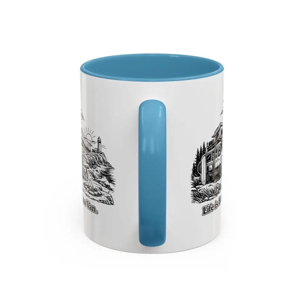 Accent Coffee Mug (11, 15oz) — "Life Is Better In A Van" Design Minimal-Line