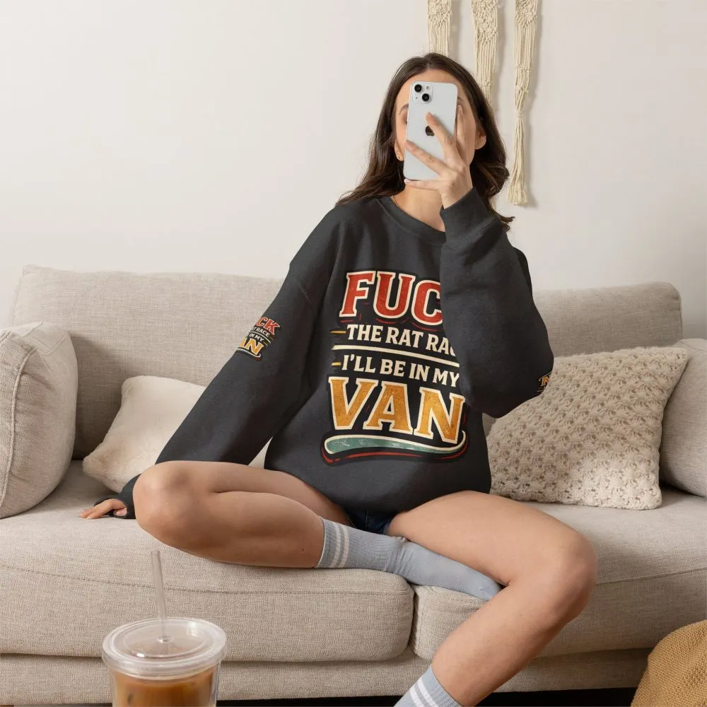 Unisex Heavy Blend™ Crewneck Sweatshirt — "Fuck The Rat Race" Design F**K-Line