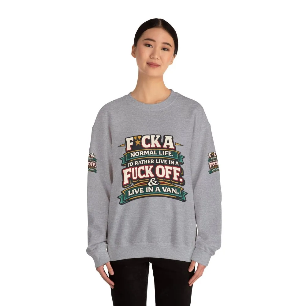 662868673470885801_2048.jpeg Unisex Heavy Blend™ Crewneck Sweatshirt — "Fuck A Normal Life" Design F**K-Line