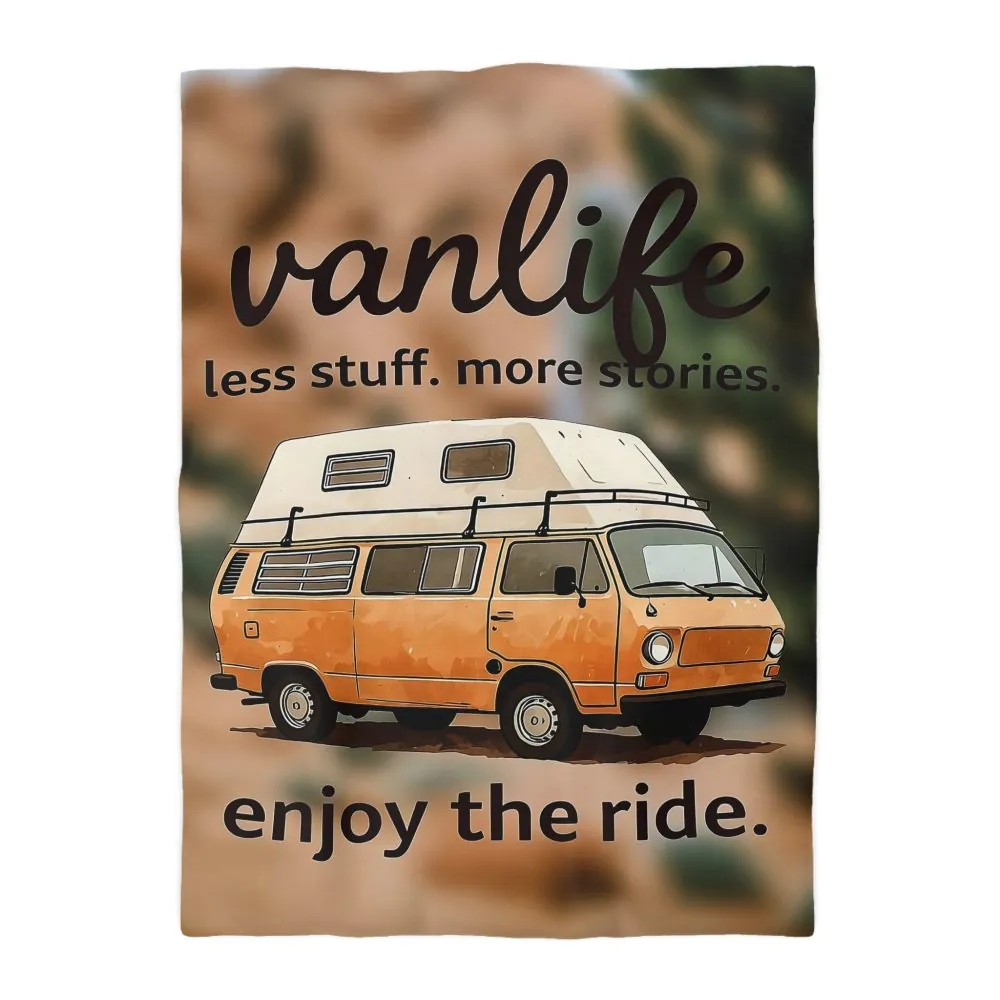6642435348885523757_2048.jpeg Duvet Cover – “Vanlife - Less Stuff. More Stories. Enjoy the Ride.” Camper Van Bedding