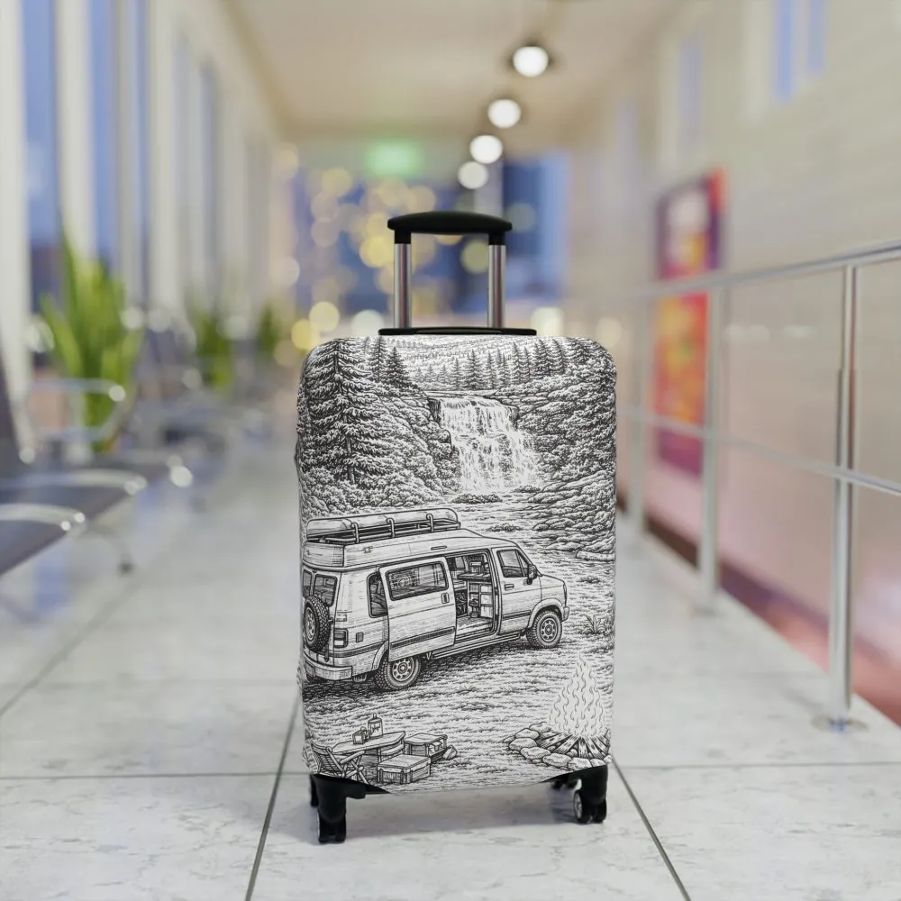 66480671816197489_2048.jpeg Luggage Cover — Adventure Camper Sketch Travel Suitcase