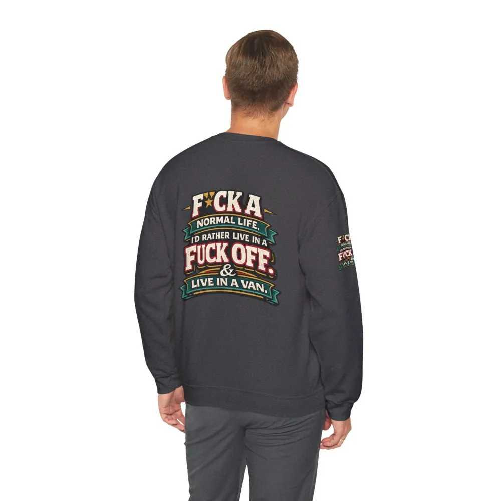 6648895718994139688_2048.jpeg Unisex Heavy Blend™ Crewneck Sweatshirt — "Fuck A Normal Life" Design F**K-Line