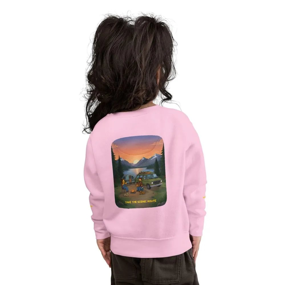 666048545637470795_2048.jpeg Toddler Sweatshirt - "Take The Scenic Route" (Design Sitcom-Line)
