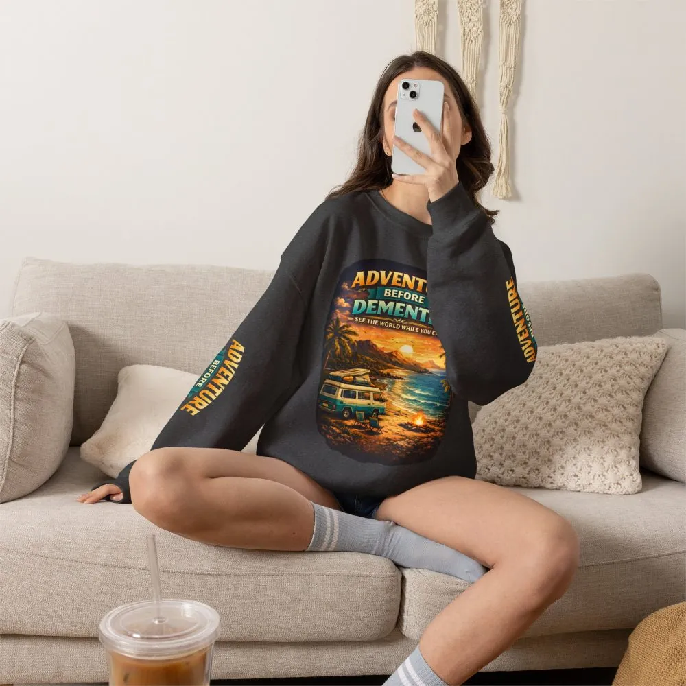 6662952297391055707_2048.jpeg Unisex Heavy Blend™ Crewneck Sweatshirt — "Adventure Before Dementia" Design Scenic-Line
