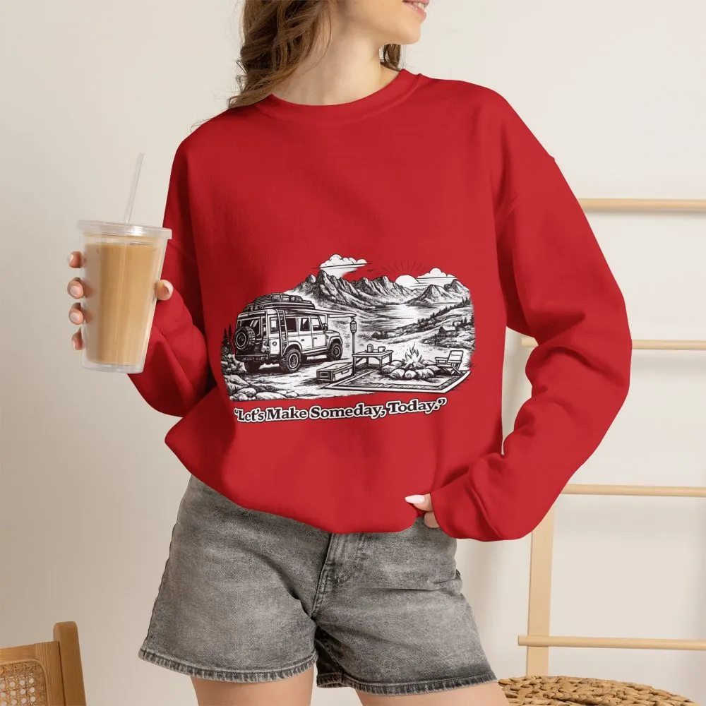 6664600153581491793_2048.jpeg Unisex Heavy Blend™ Crewneck Sweatshirt — "Lets make Someday, Today?" Design Minimal-Line