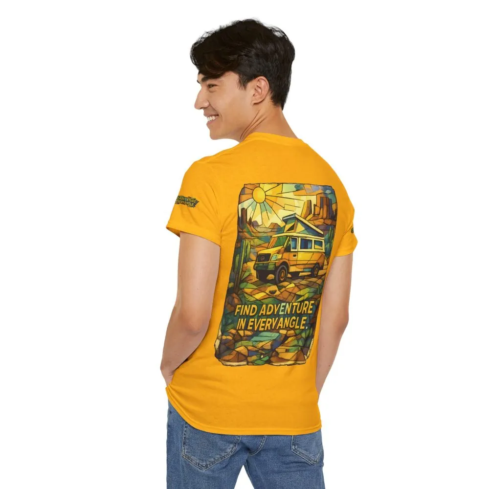 6675473861957444616_2048.jpeg Unisex Heavy Cotton Tee — "Find Adventure In Every Corner" Design Cubic-Line