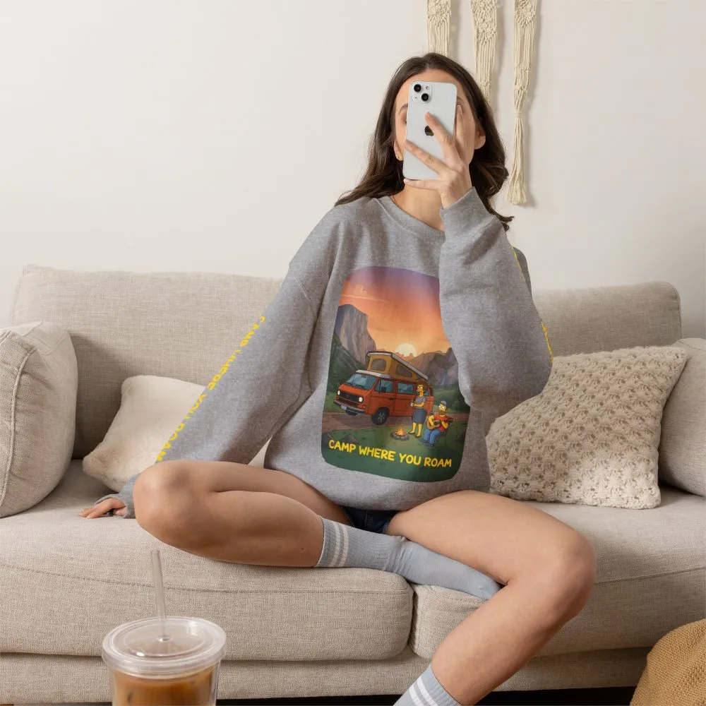 6685595385893824300_2048.jpeg Unisex Heavy Blend™ Crewneck Sweatshirt — "Camp Where You Roam" Design Sitcom-Line