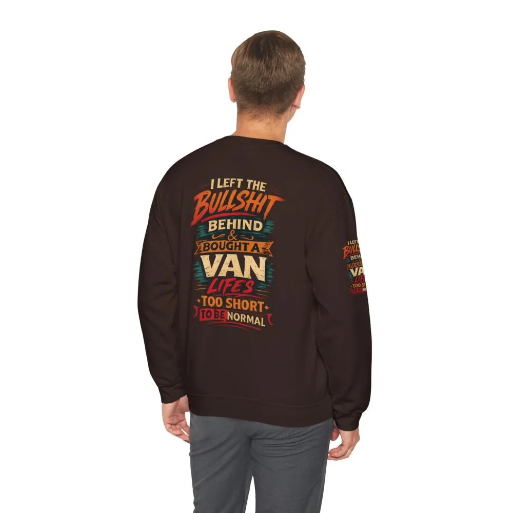 Unisex Heavy Blend™ Crewneck Sweatshirt — "I Left The Bullshit" Design F**K-Line