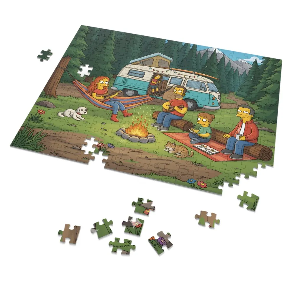 Jigsaw Puzzle with Tin — Scenic Campervan Campfire