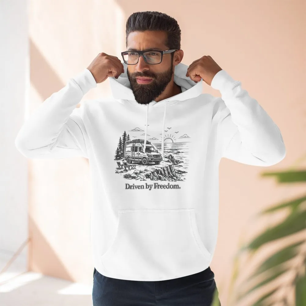 6718843564110532987_2048.jpeg Three-Panel Fleece Hoodie - "Driven By Freedom" Design Minimal-Line