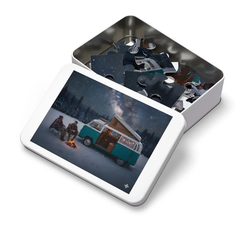 Jigsaw Puzzle with Tin — Van Life Night Sky