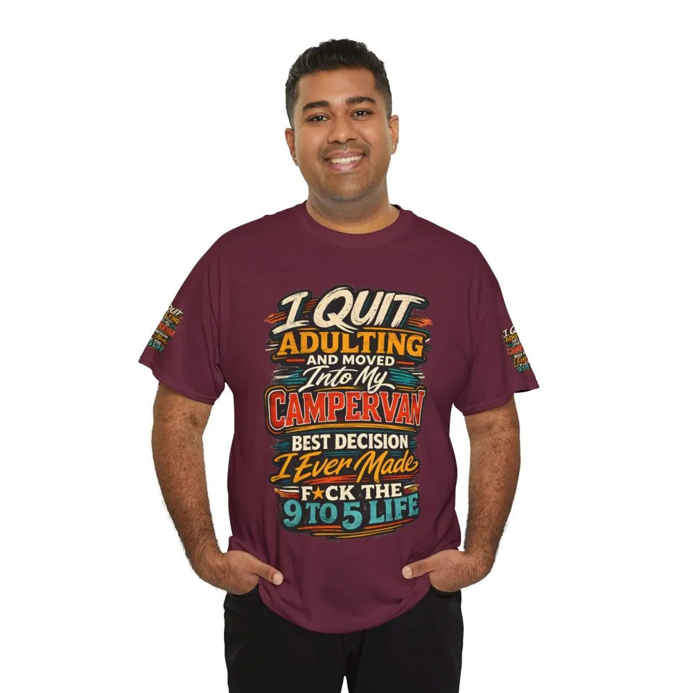 Unisex Heavy Cotton Tee — "I Quit Adulting" Design F**K-Line