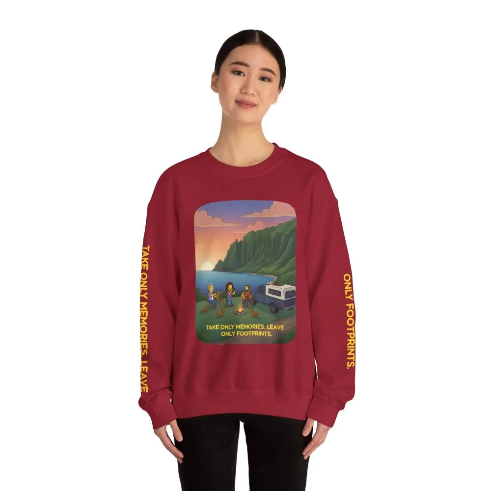 6730930687823338250_2048.jpeg Unisex Heavy Blend™ Crewneck Sweatshirt — "Take Only Memories-Leave Only Footprints" Design Sitcom-Line