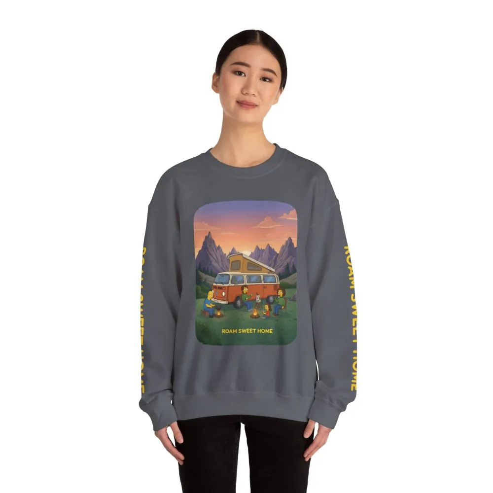 Unisex Heavy Blend™ Crewneck Sweatshirt — "Roam Sweet Home" Design Sitcom-Line