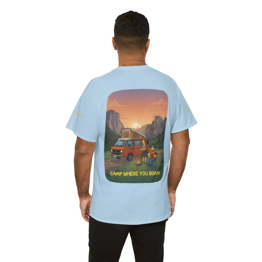Unisex Heavy Cotton Tee — "Camp Where You Roam" Design Sitcom-Line