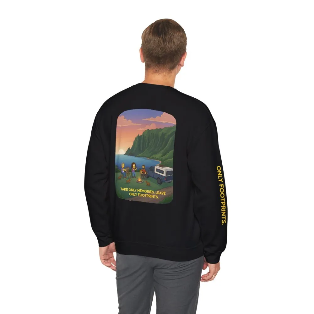 6766361406760479601_2048.jpeg Unisex Heavy Blend™ Crewneck Sweatshirt — "Take Only Memories-Leave Only Footprints" Design Sitcom-Line