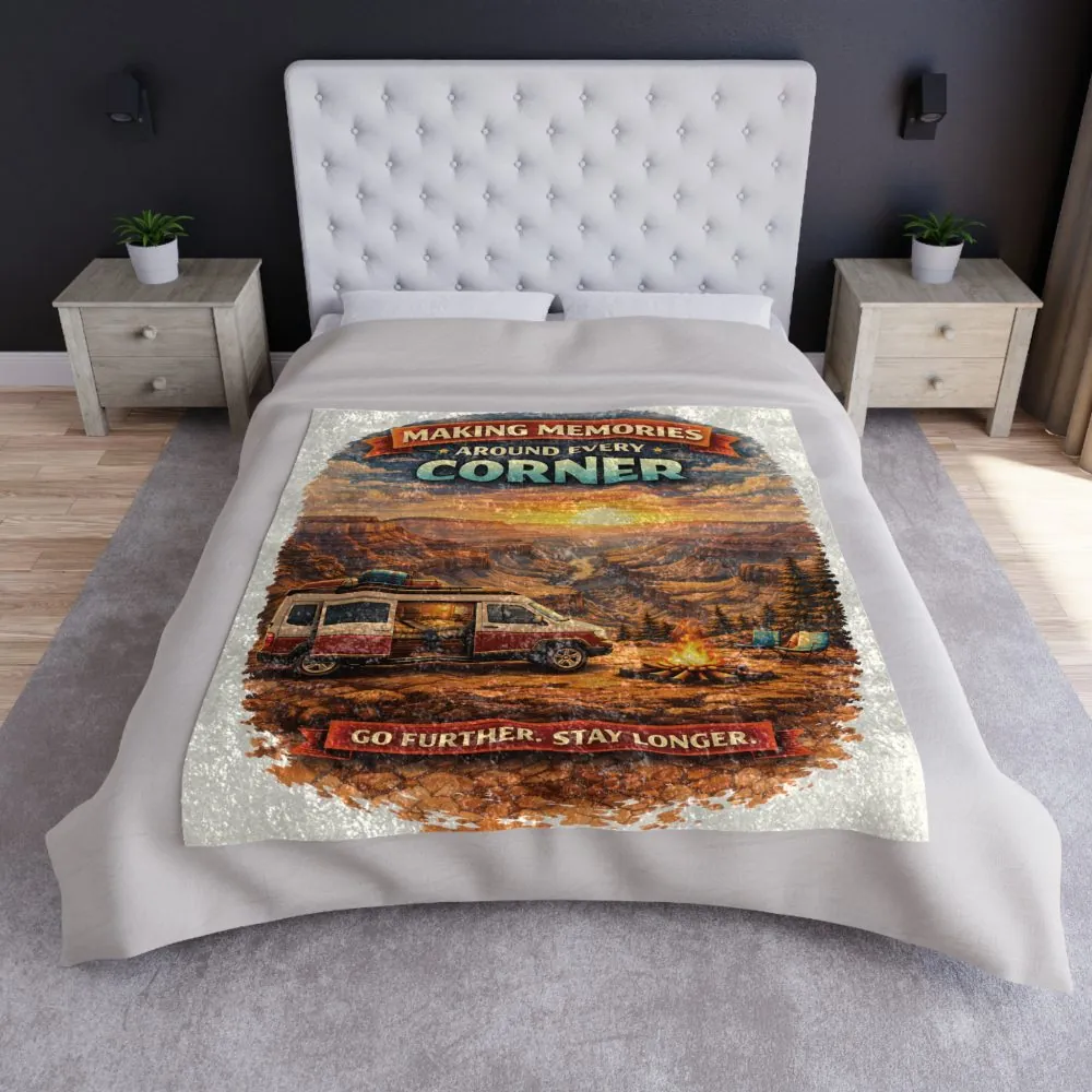 6767360187206046258_2048.jpeg Crushed Velvet Blanket —"Making Memories Around Every Corner" Design Scenic-Line (Campervan)
