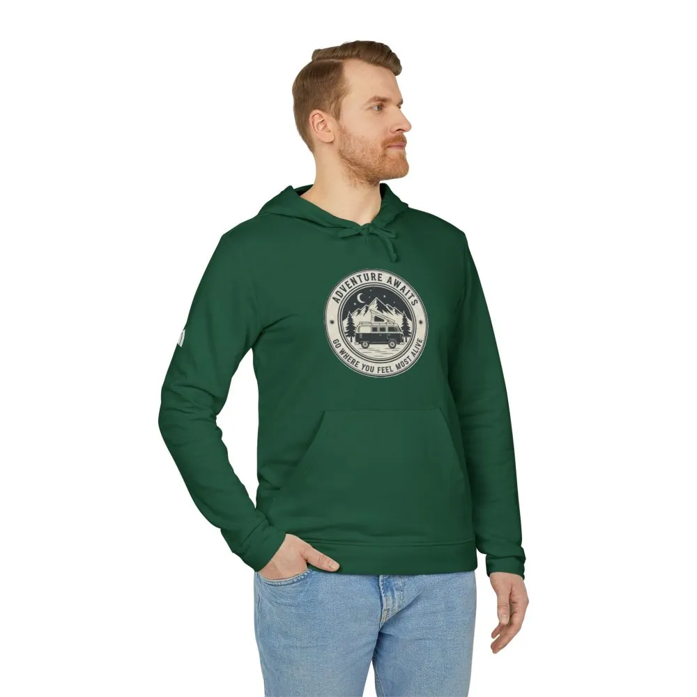 6780211331935725080_2048.jpeg Hoodie(Adidas) — 'Adventure Awaits-Go Where You Feel Most Alive' Outdoor Travel Pullover (Front + Back Printed)