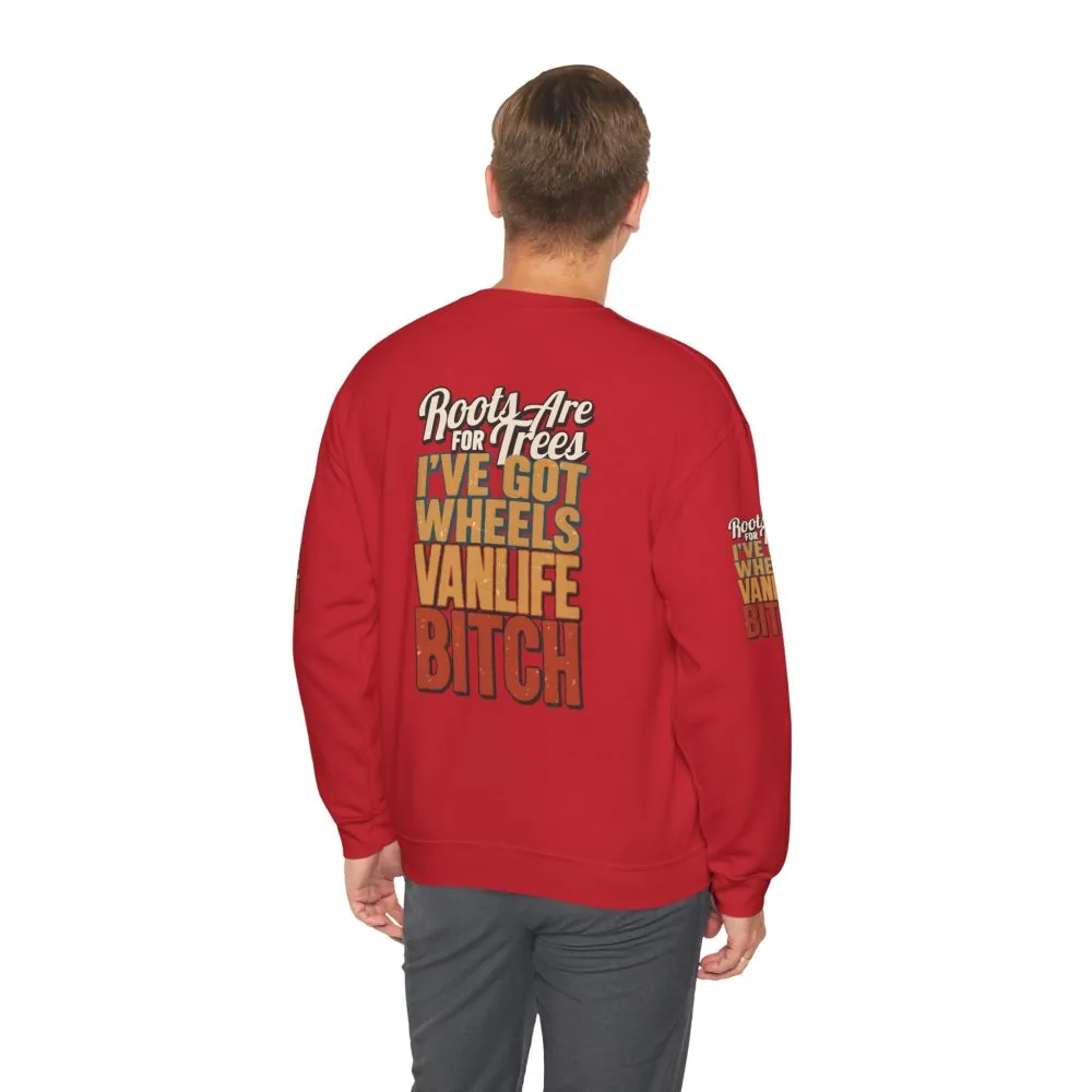 Unisex Heavy Blend™ Crewneck Sweatshirt — "Roots Are For Trees" Design F**K-Line