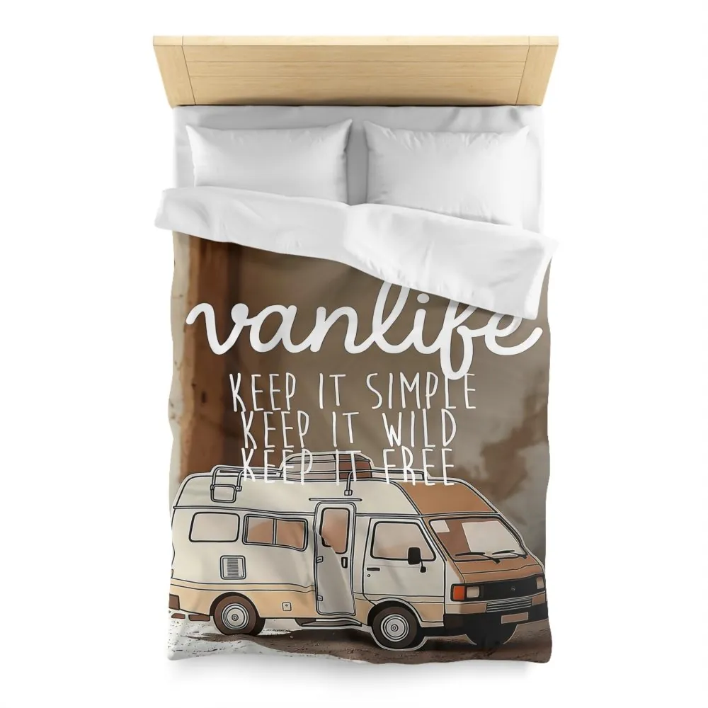 Duvet Cover — "Vanlife: Keep It Simple, Keep It Wild, Keep It Free"