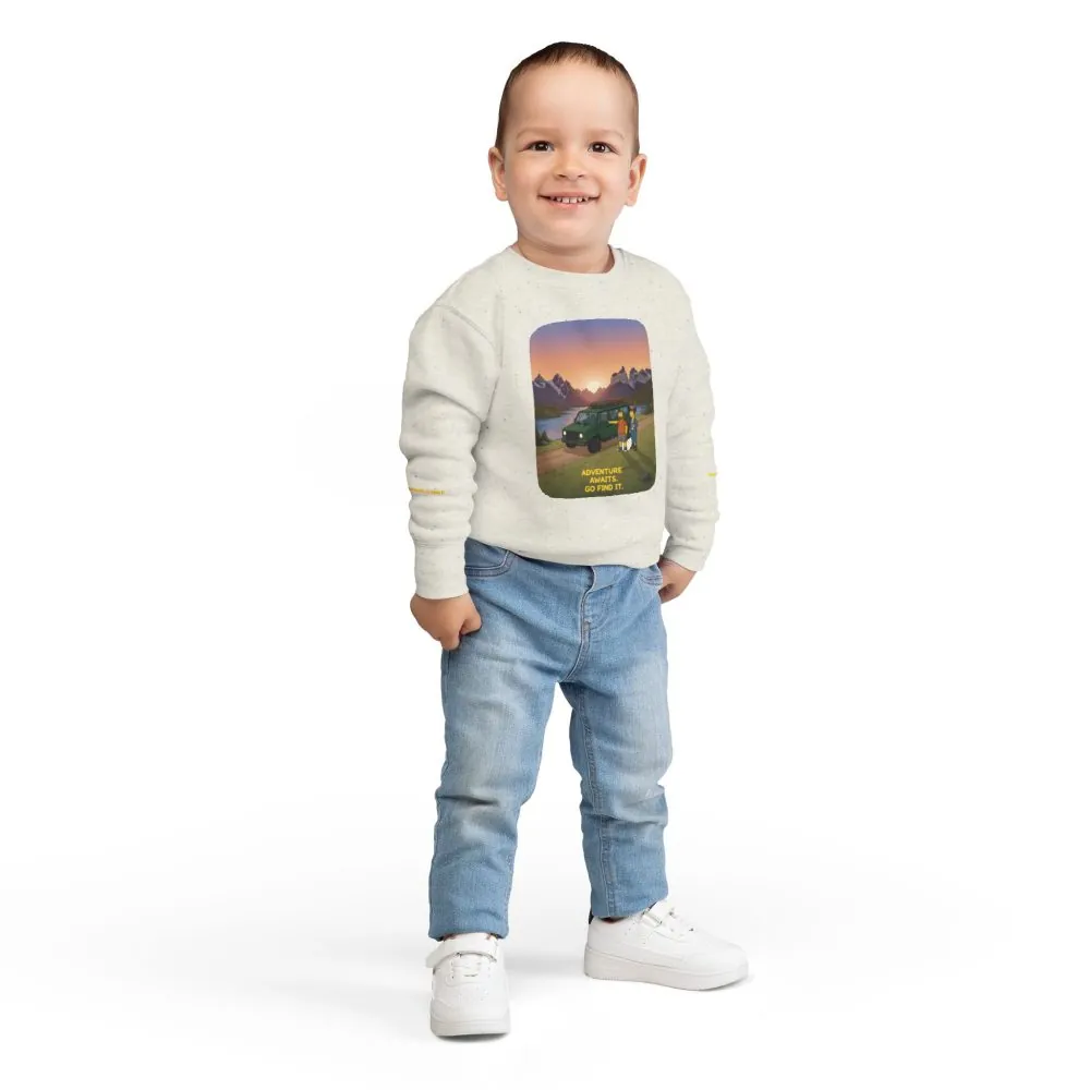 6805768985672162014_2048.jpeg Toddler Sweatshirt - "Adventure Awaits-Go Find It" (Design Sitcom-Line)