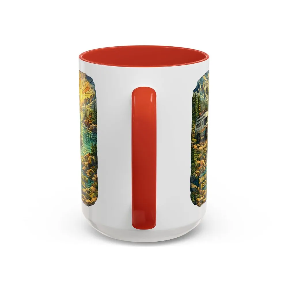6818550415089171639_2048.jpeg Accent Coffee Mug (11, 15oz) — "Discover The Bieuty Beyond The Road" Design Cubic-Line