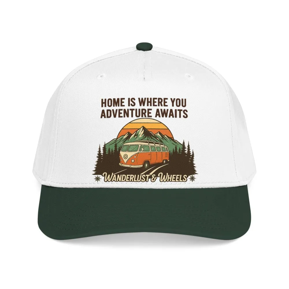 Baseball Cap - "Home Is Where You Adventure Awaits" Mid Profile Baseball Cap