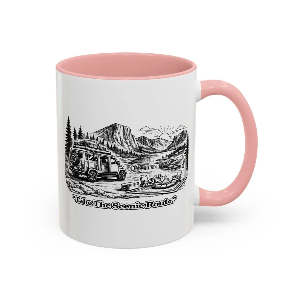 6829360405236444092_2048.jpeg Accent Coffee Mug (11, 15oz) — "Take The Scenic Route" Design Minimal-Line