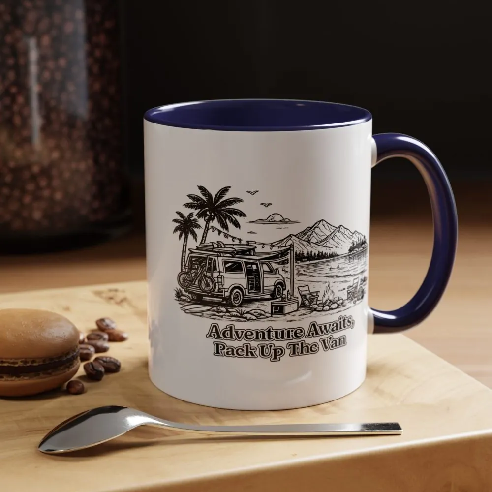 6829489738114818172_2048.jpeg Accent Coffee Mug (11, 15oz) — "Adventure Awaits,Pack Up The Van" Design Minimal-Line