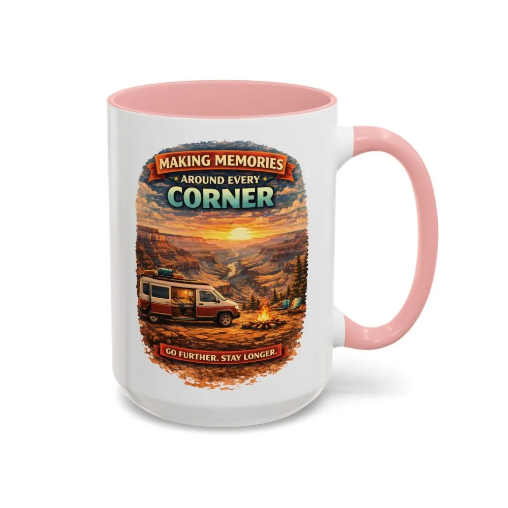 Accent Coffee Mug (11, 15oz) — "Making Memories Around Every Corner" Design Scenic-Line