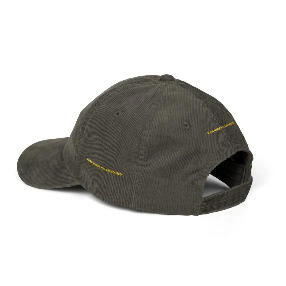 6848350668783989760_2048.jpeg Vintage Corduroy Cap (Embroidery) — "Roam Where You Are Rooted" Embroidered Hat
