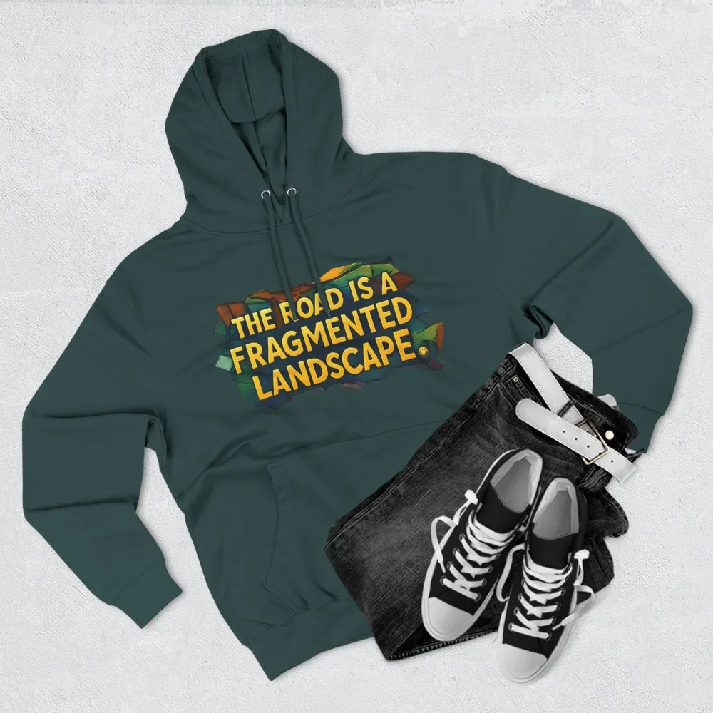 6863122207329805812_2048.jpeg Three-Panel Fleece Hoodie - "The Road Is A Fragmented Landscape" Design Cubic-Line